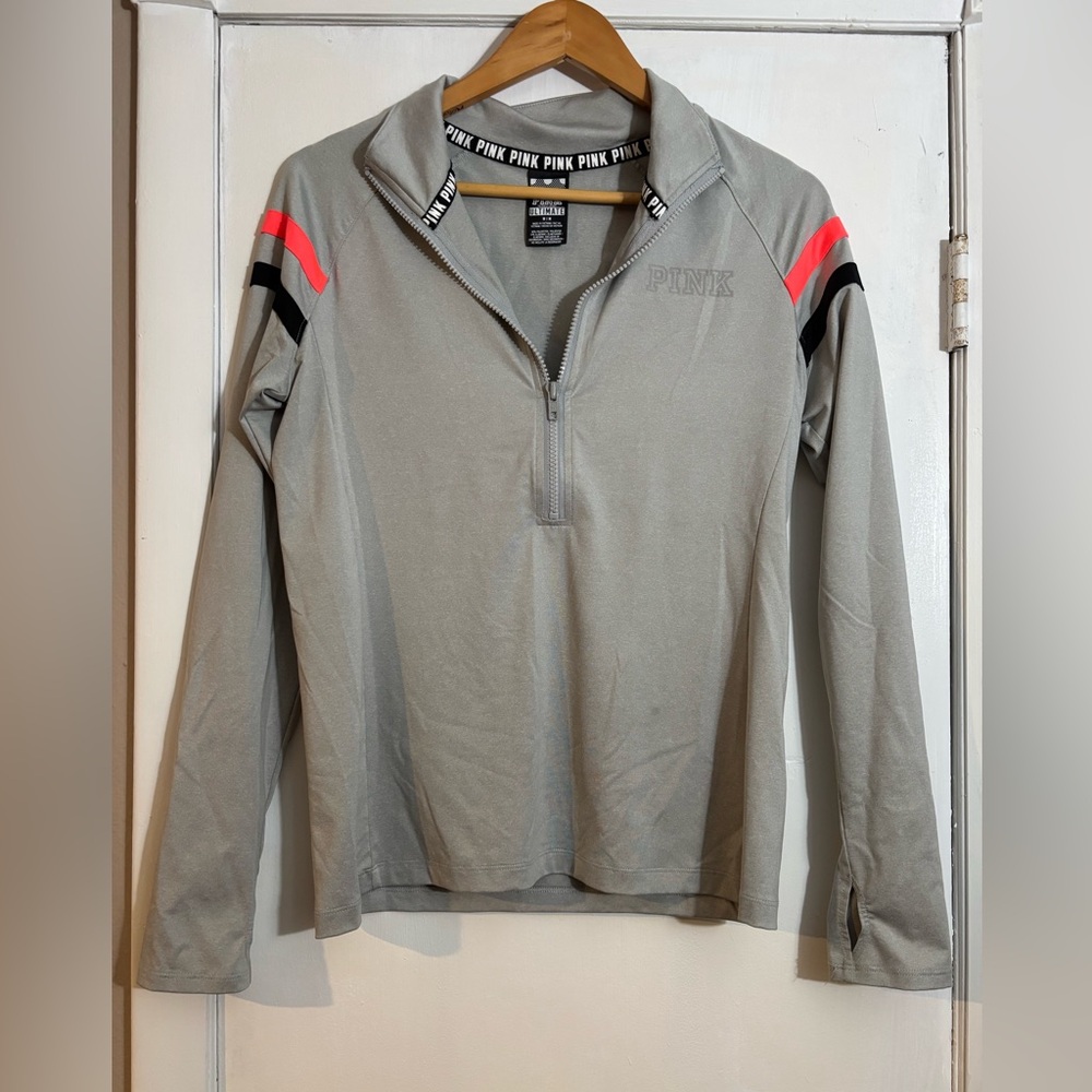 Victoria's Secret Gray Pullover with Pink Trim